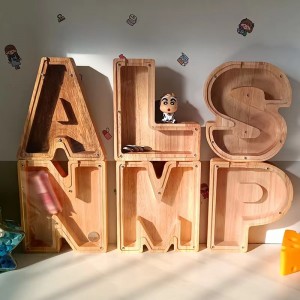 wooden letter piggy bank