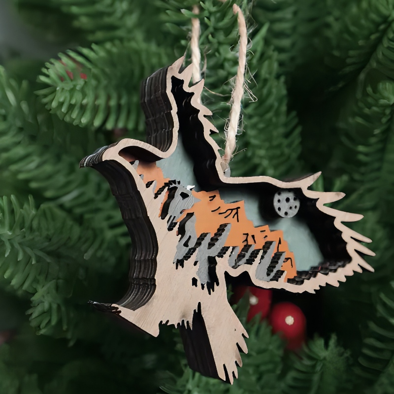 3DWood craft eagle ornament