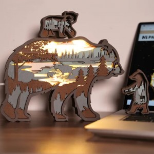 3d wooden polar bear animal ornaments