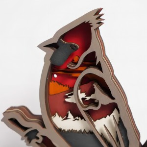 3d wooden animal bird ornaments