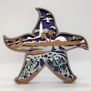 3D wooden starfish ornaments