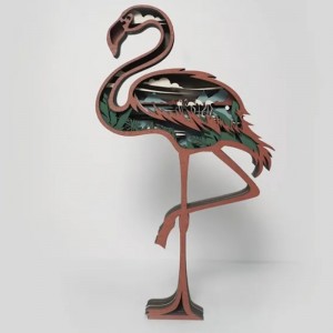 3D Flamingo Wooden artifact Decoration