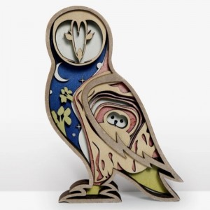 3D Owl Wooden artifact decoration